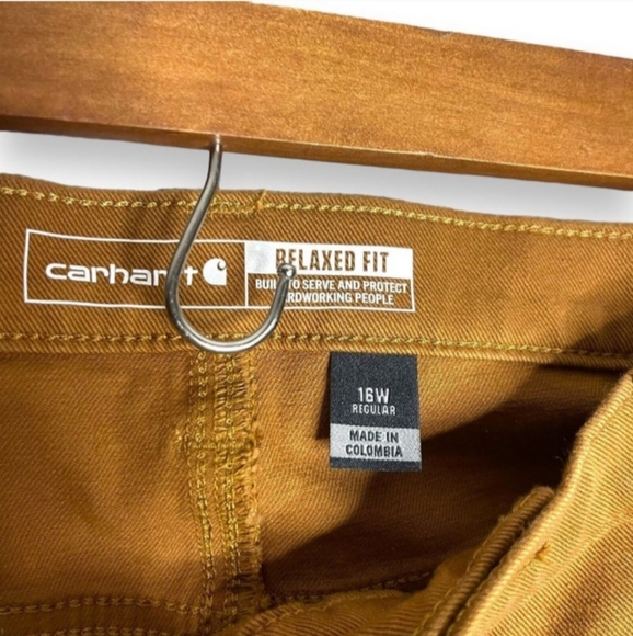 Womens Carhartt Relaxed Fit Double Knee Front Work Pants Size 16W Rugged… - Picture 3 of 6
